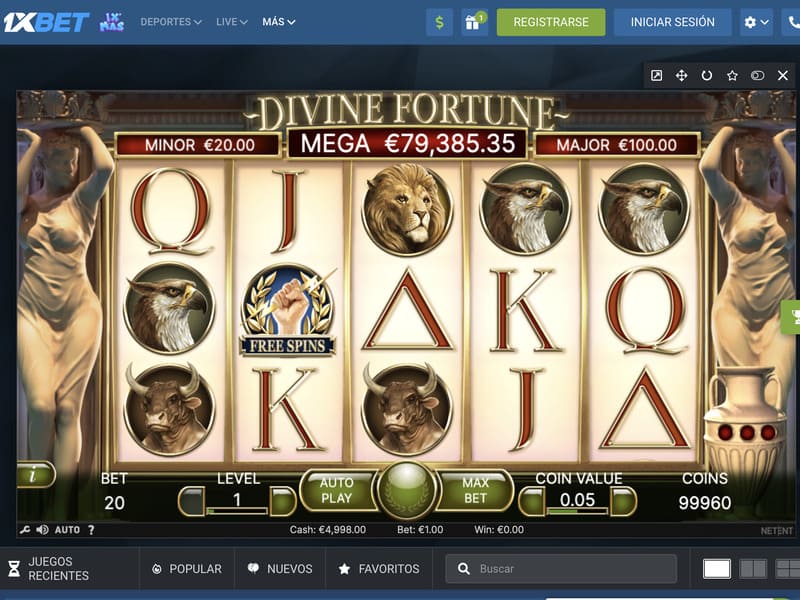 Juego Divine Fortune 1xbet