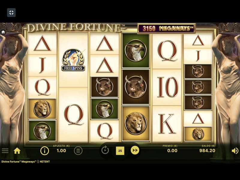 El juego Divine Fortune en un casino Blockchain (cripto)