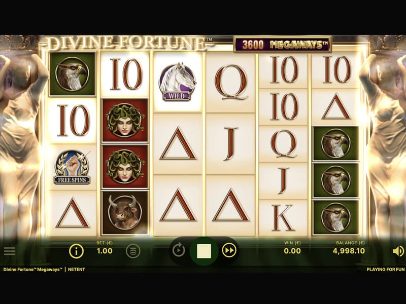 Jogo da Divine Fortuna num casino de moeda criptográfica